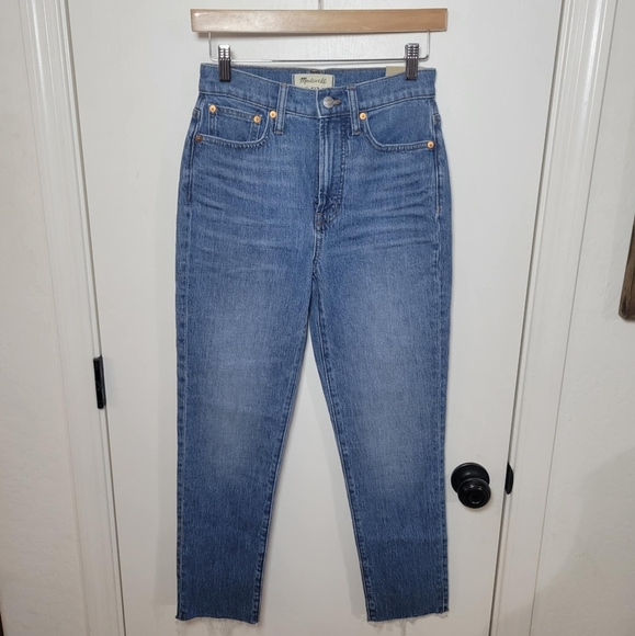 Madewell Perfect Vintage Jeans Raw Hem Size 24 New With Tags - Picture 1 of 12